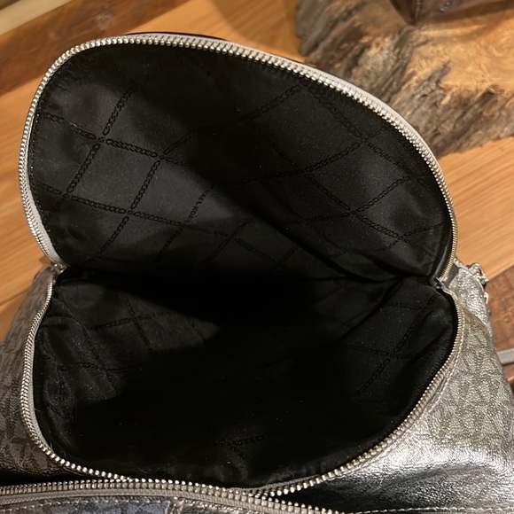 sliver and black Michael Kors purse backpack - Picture 6 of 8